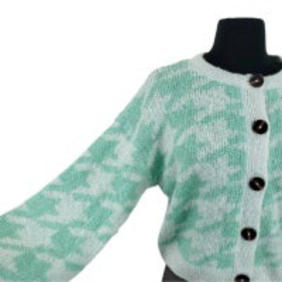 Wild Fable Houndstooth Cropped Sweater Large - Picture 3 of 3
